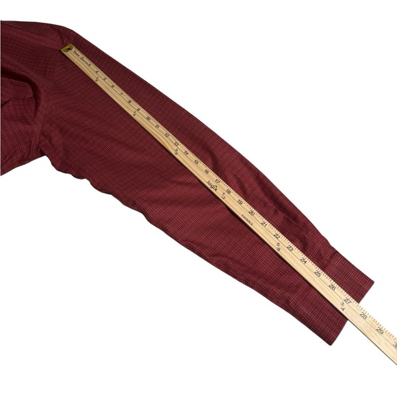 Eddie Bauer Men’s XL Tall Button Down Shirt Red Plaid Long Sleeve Wrinkle Resist - Picture 14 of 14